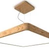 WoodLED Suspension Carrée En Chêne 120cm