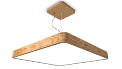 WoodLED Suspension Carrée En Chêne 120cm